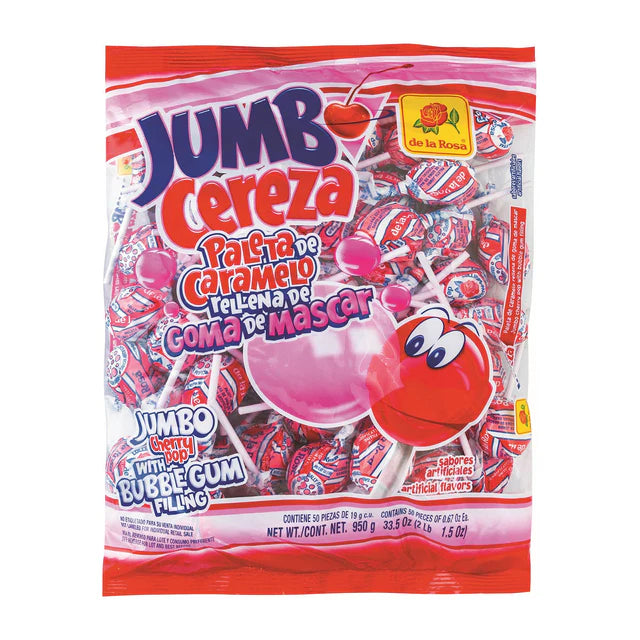 De La Rosa Paleta Jumbo Cereza (50ct)